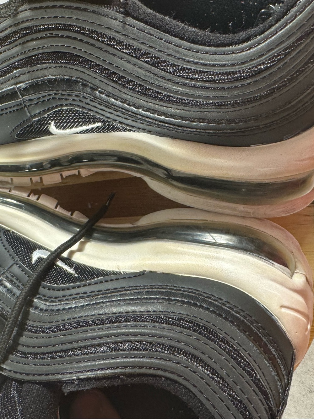 Nike Black and White Air Max 97 Sneakers. 6y/7.5 - Picture 3 of 7